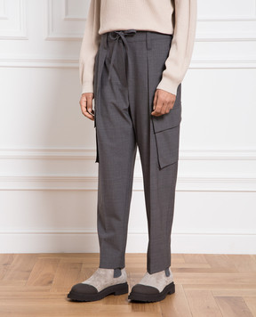 Brunello Cucinelli Серые карго с цепочкой мониль MPW07P8312