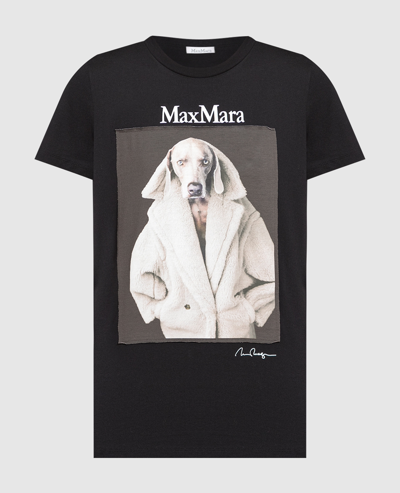 有名ブランド 【マックスマーラ】DOG コットン Tシャツ Wegman print T