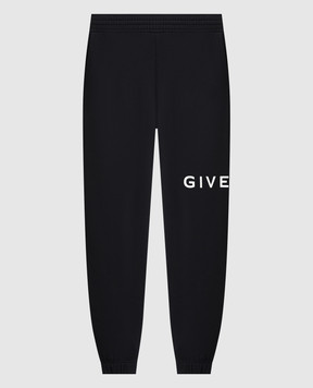 Givenchy Чорні джогери з контрастним принтом логотипа BM514M3YAC