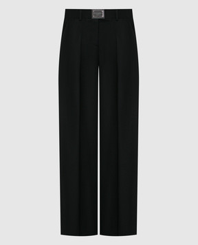 Dolce&Gabbana Черные брюки из шерсти с металлическим логотипом FTCZITGDBWV