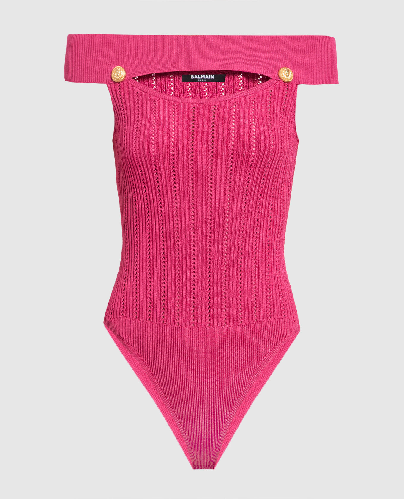 

Розовое боди с брендированными заклепками, Розовый, Боди