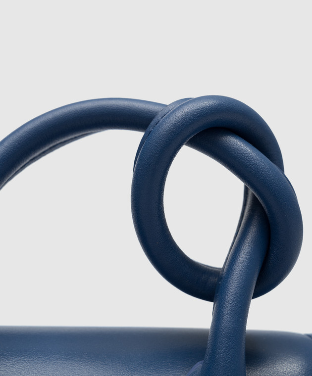 YUZEFI Синяя кожаная сумка мини Pretzel MINIPRETZEL изображение 5