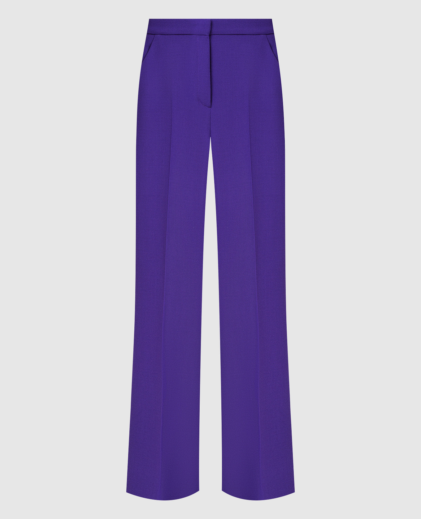 Фиолетовые брюки из шерсти с высокой посадкой
