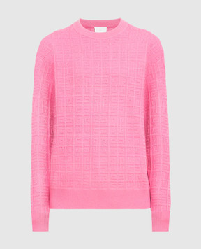 Givenchy Розовый джемпер с фактурным узором логотипа BW90FY4ZD8