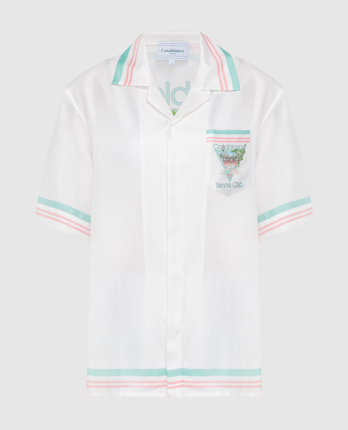

Белая рубашка Tennis Club Icon из шелка с принтом, Белый, Рубашки