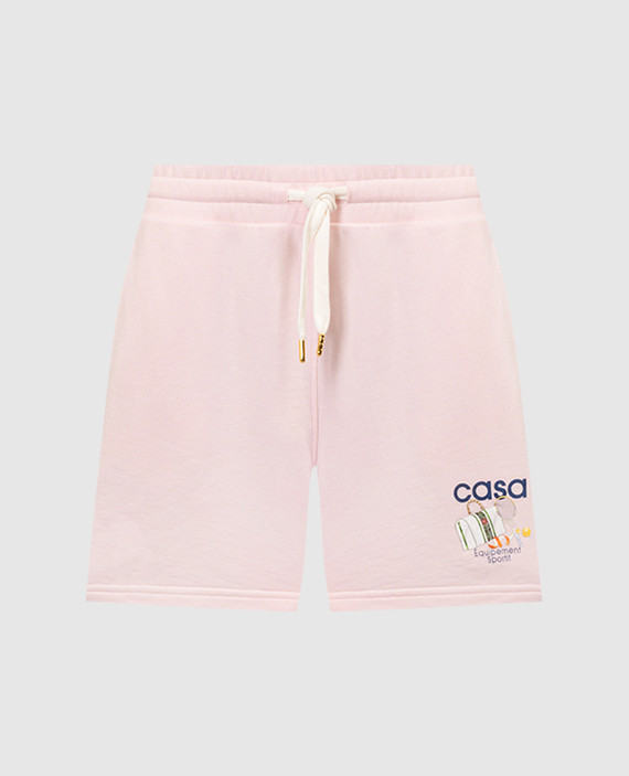 Pink shorts with Equipement Sportif print