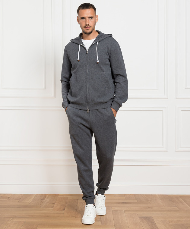 Brunello Cucinelli Серая спортивная кофта M0T359069G изображение 2