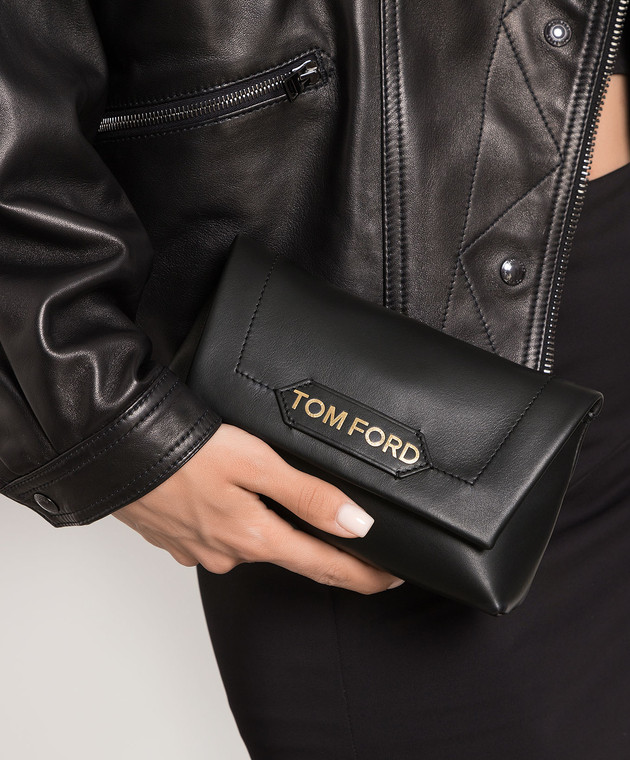 Tom Ford, Bags, Tom Ford Black Leather Zip Clutch