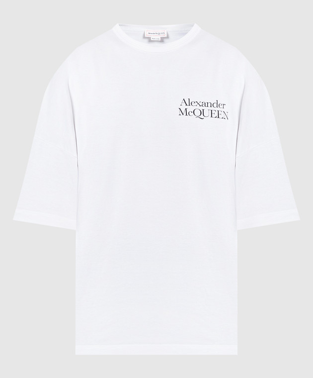 Alexander McQueen White t-shirt with a contrast print of the Exploded logo 750655QVZ06