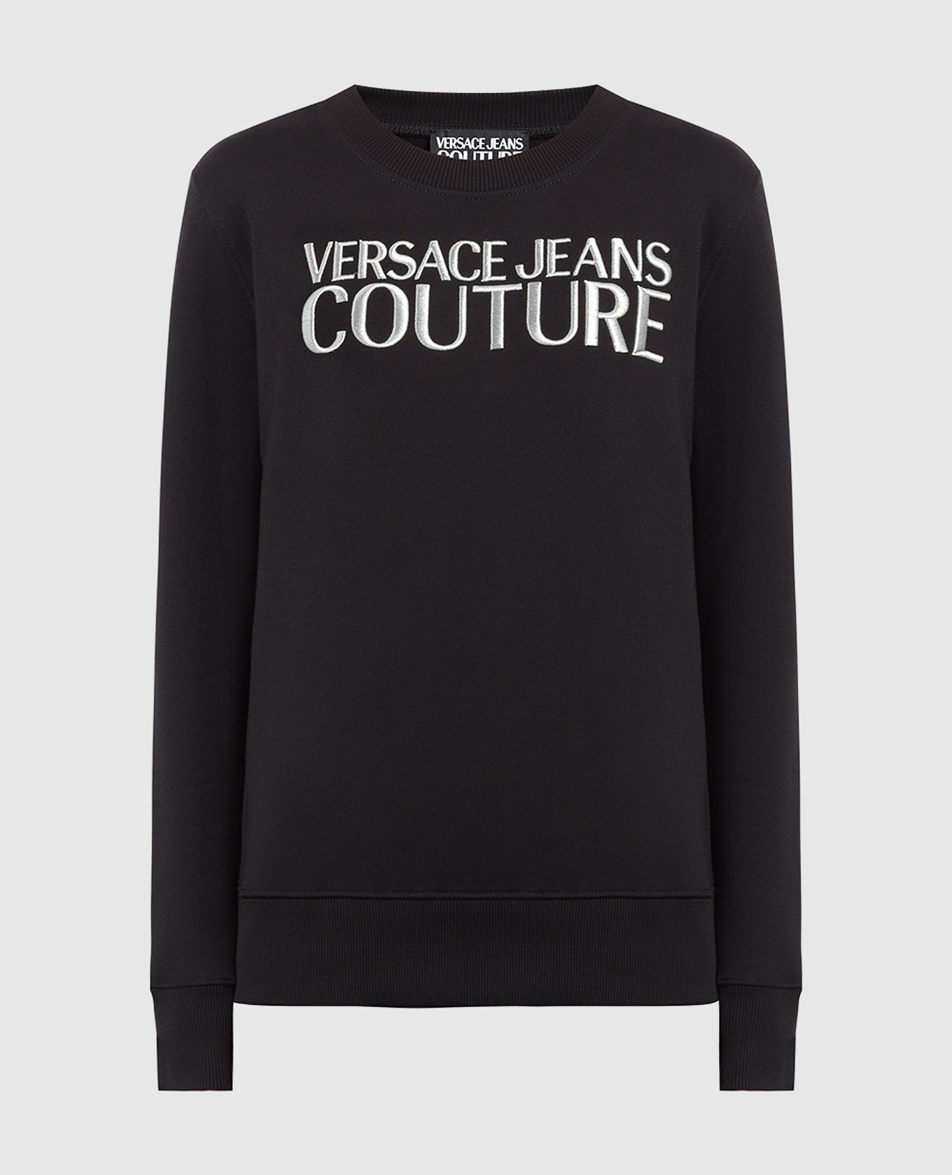 Черный свитшот с вышивкой логотипа