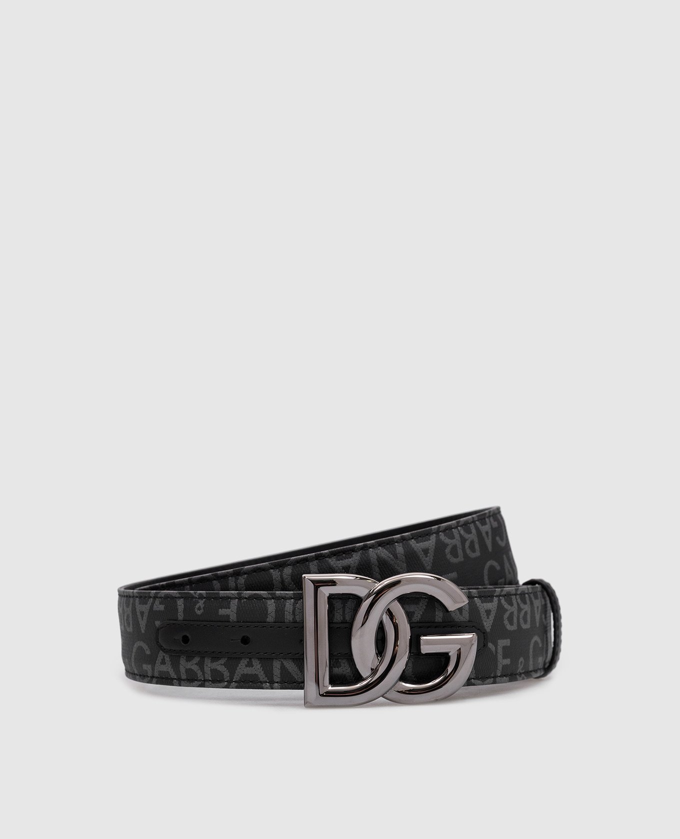 Gray belt in logo pattern