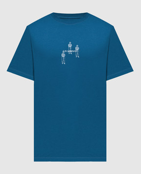 C.P. Company Голубая футболка с принтом логотипа MTS143A006586W