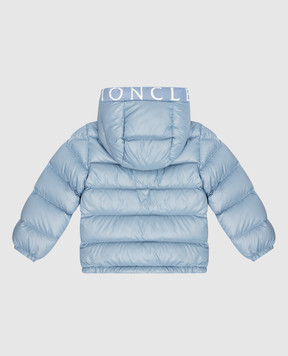 Moncler ENFANT Дитячий блакитний пуховик з логотипом Salzman 1A0003468950