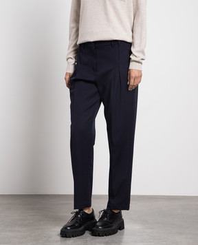 Brunello Cucinelli Синие брюки с цепочкой мониль MP126P8423
