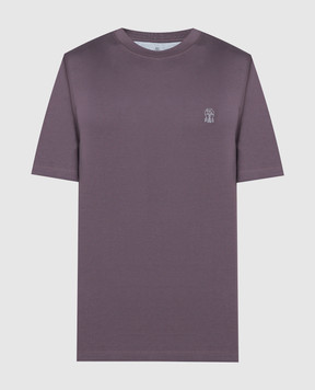Brunello Cucinelli Фіолетова футболка з принтом M0B138440