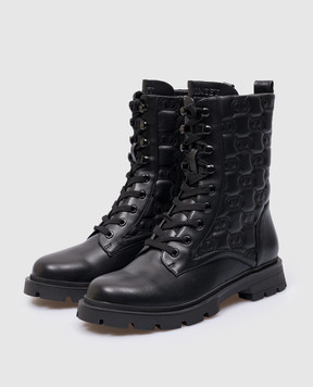 Twinset Чорні черевики з простібкобю логотипа Oval T 232TCT04A