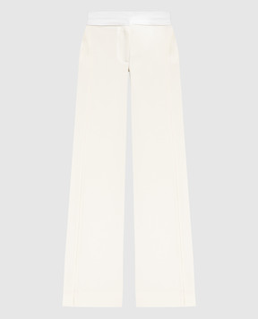 Victoria Beckham Білі штани кльош 1223WTR004763E