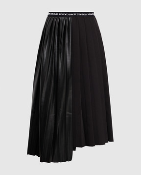 Versace Jeans Couture Черная комбинированная юбка-плиссе 73HAE8A5N0103