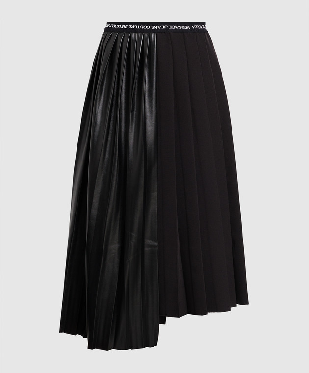 Versace Jeans Couture Black combined pleated skirt 73HAE8A5N0103