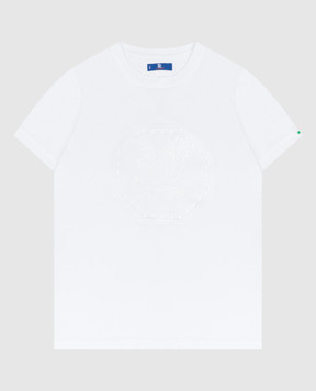 Stefano Ricci Дитяча біла футболка з вишивкою у вигляді орла YNH7400340803
