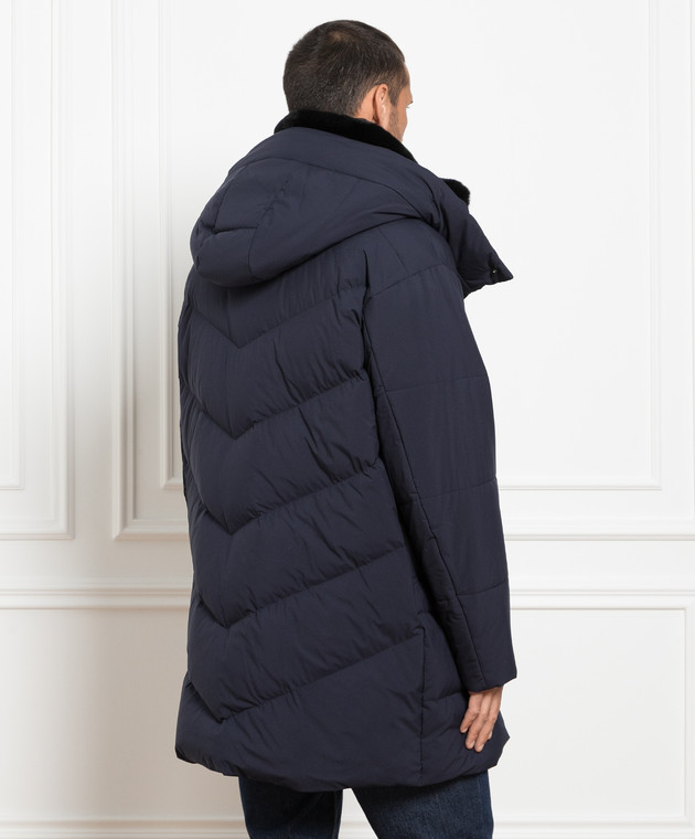 Kiton Blue quilted down jacket UW1538YC4020 image 4