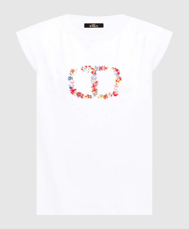 Twinset White T-shirt with embroidery 231TP217B