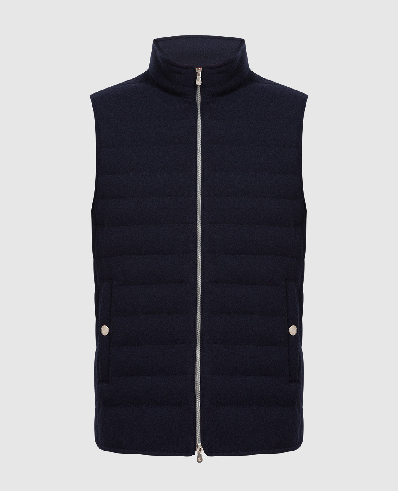 

Темно-синий пуховой жилет из кашемира, Тёмно-синий, Жилеты