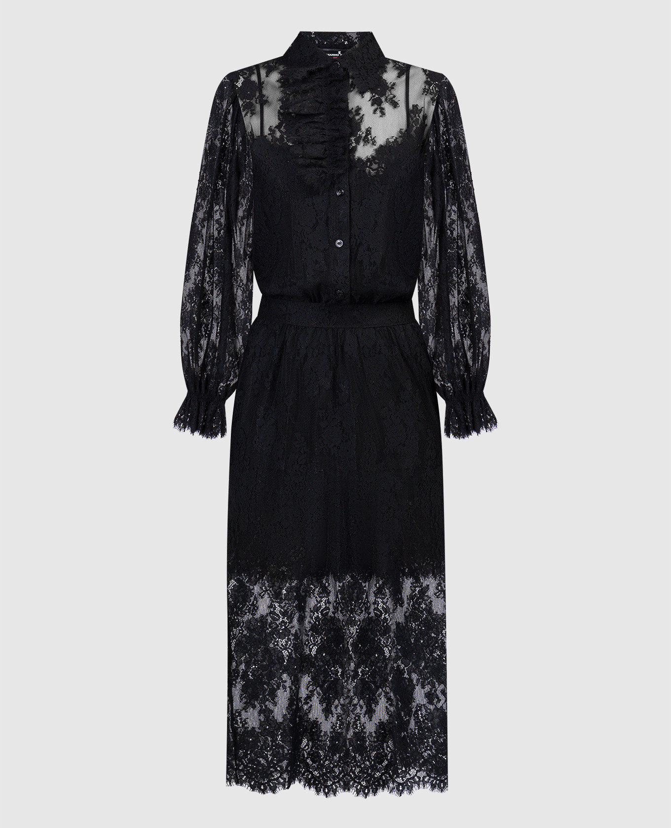 Black midi dress with lace