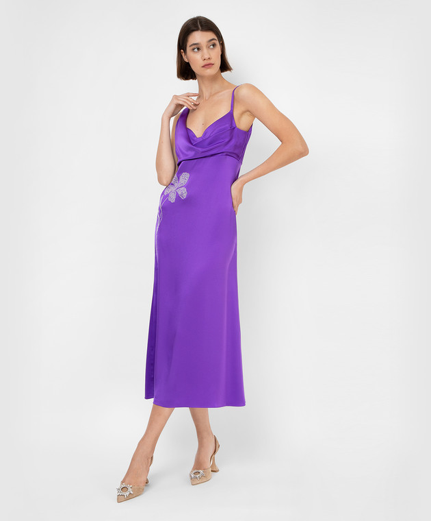 David Koma Фіолетова сукня з візерунком Crystal Flower R22DK37D зображення 2