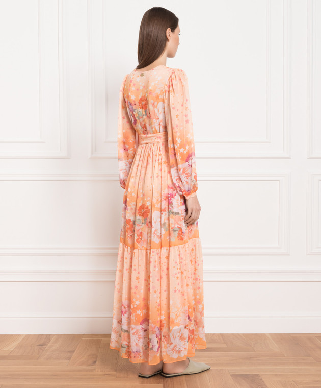 Twinset Orange floral print maxi dress 231TP2738 изображение 4
