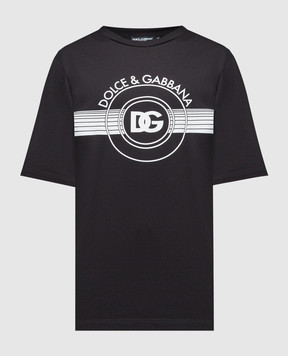 Dolce&Gabbana Чорна футболка з логотипом G8PN9TG7J6B