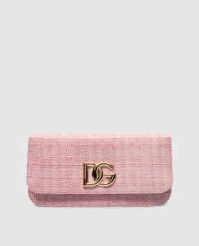 Dolce&Gabbana Розовый комбинированный клатч с логотипом BB7576AS170