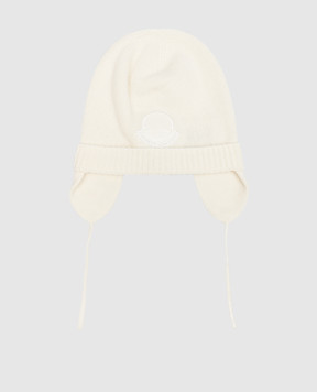 Moncler ENFANT Детская белая шапка из шерсти 3B00005M1241