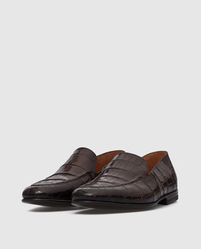 Santoni Коричневые кожаные лоферы MPCG16048SA2ECWO