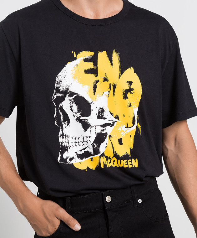Alexander McQueen Чорна футболка з мотивом Skull 711175QTZ46 зображення 5