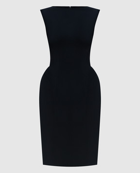 Thierry Mugler Черное платье-футляр с акцентными швами 23W1RO1362470