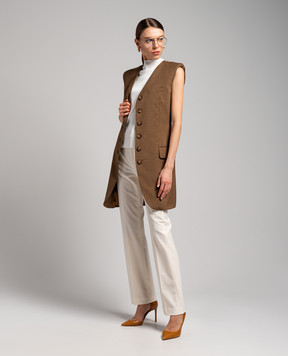 Max Mara Sportmax Коричневый жилет Bronte BRONTE