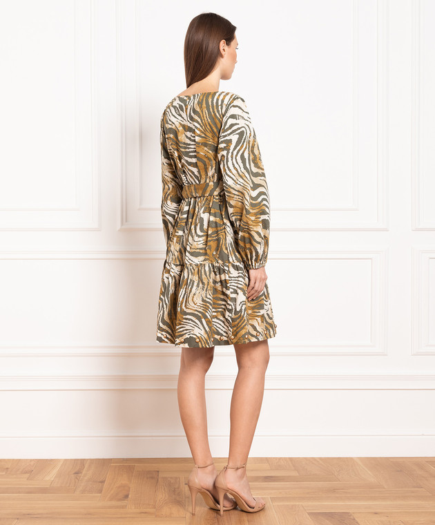 Twinset Actitude Khaki dress with animal print 231AP2351 изображение 4