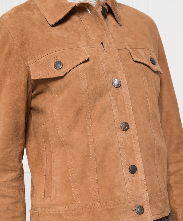 Stilnology Світло-коричнева замшева куртка 43P929 зображення 5