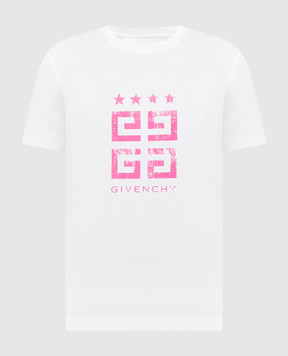Givenchy Біла футболка з принтом логотипу BW70AS3YEL