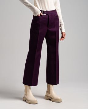 Jil Sander Фіолетові укорочені штани з вовни J02KA0157J40021