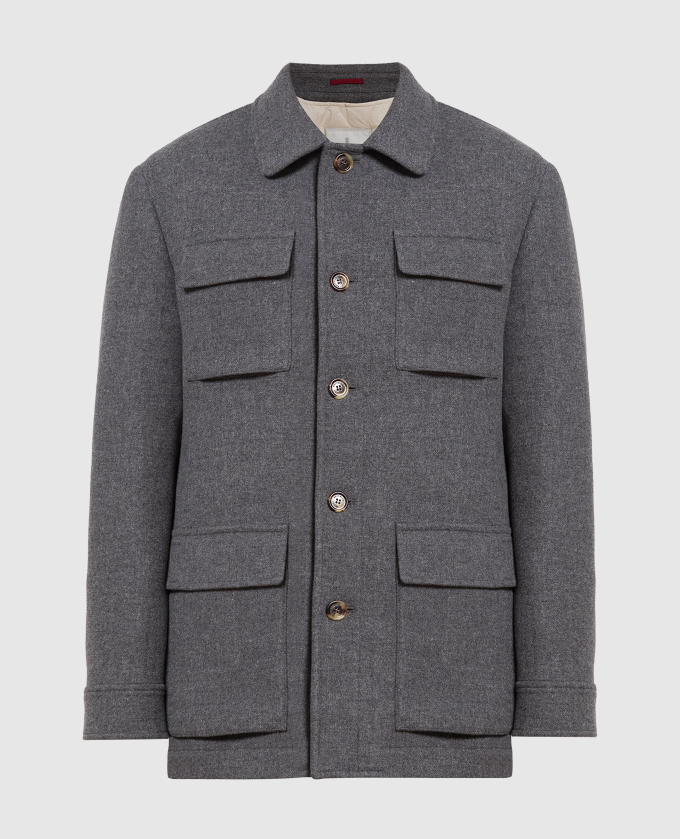 Gray wool and cashmere coat