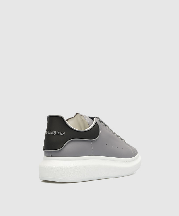 Alexander McQueen Oversized gray leather sneakers with logo 727394WHXMT image 3