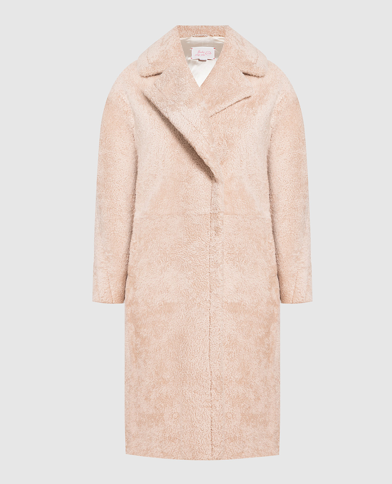 

Бежевая шуба из овчины, Бежевый, Шубы