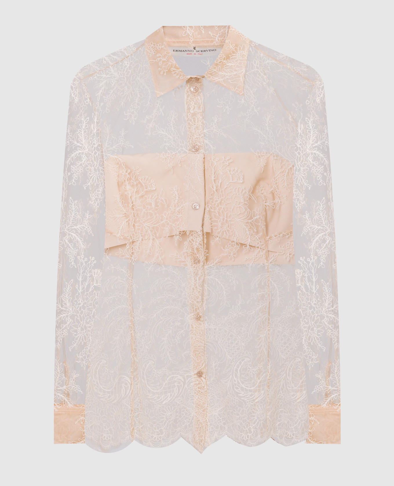 

Бежевая блуза из кружева, Бежевый, Блузы