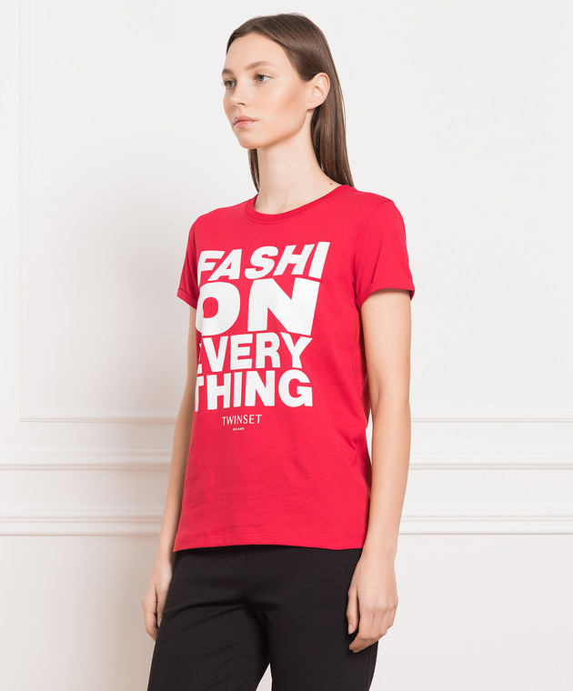 Twinset Red T-shirt with a print 231TP2130 изображение 3