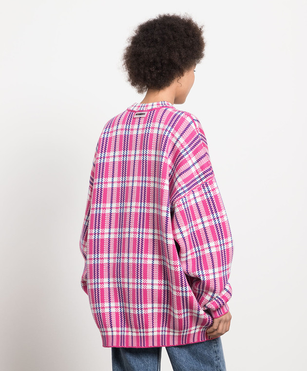Vetements Pink check wool sweater UE54KN100H image 4