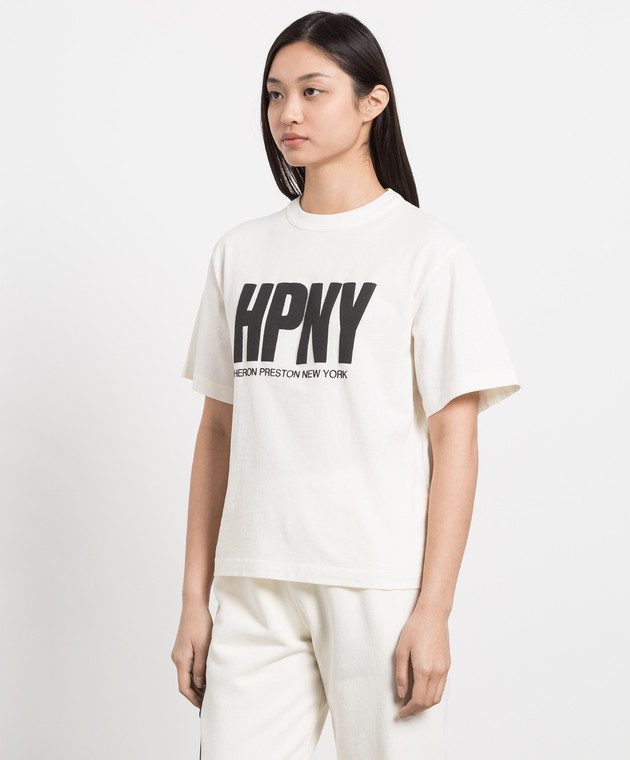Heron Preston White t-shirt with contrasting HPNY logo HWAA032C99JER004 изображение 3