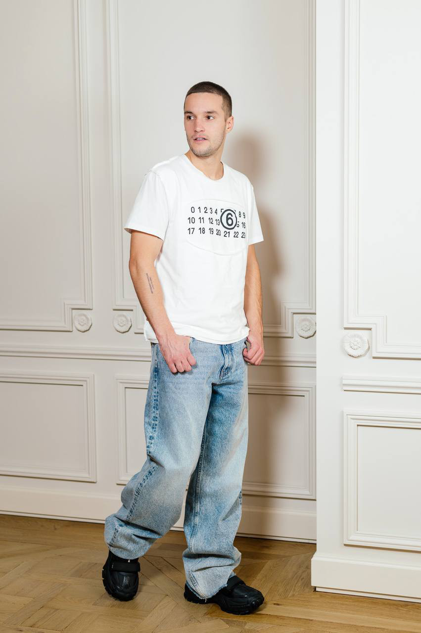 Maison Margiela MM6 Белая футболка с принтом логотипа S62GD0165S23588 изображение 6