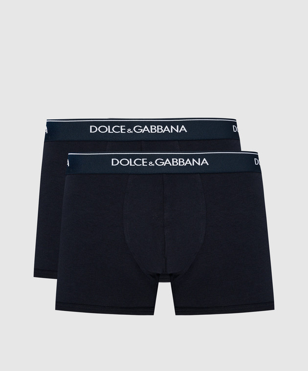 Dolce&Gabbana Набір синіх трусів-боксерів з контрастним логотипом M9C07JFUGIW